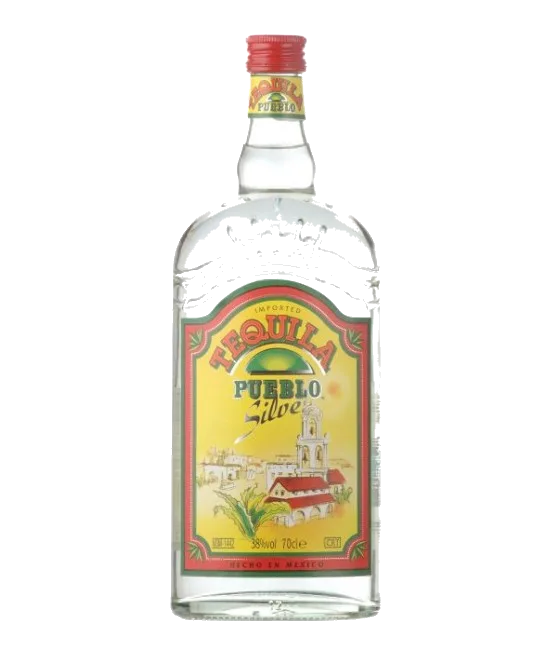 Pueblo Tequila Silver, fles bij slijterij t Bockje in Bathmen