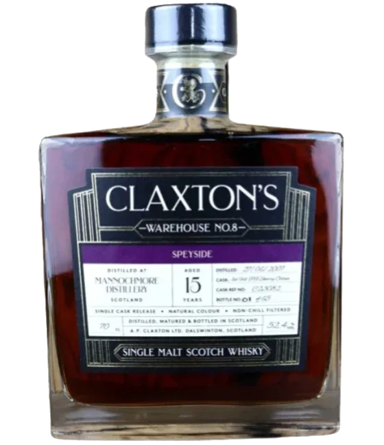 Claxton’s Warehouse No.8 Mannochmore 15 YO Speyside, fles bij slijterij t Bockje in Bathmen