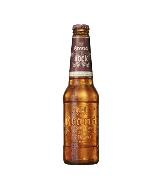 Brand dubbelbock, fles bij slijterij t Bockje in Bathmen