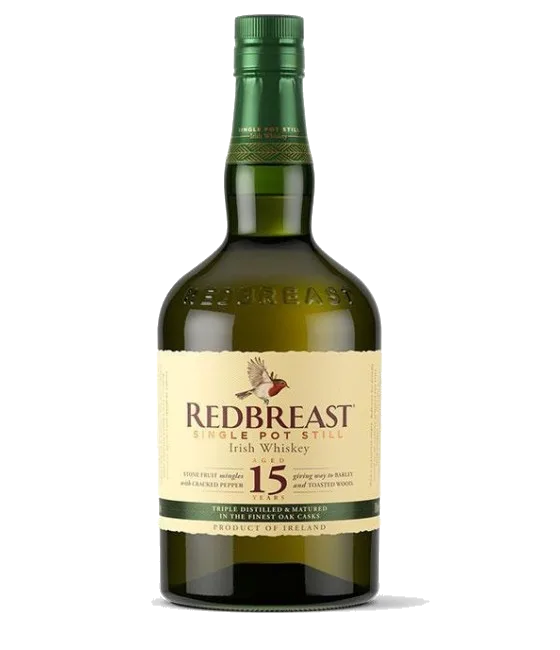 Redbreast 15 Years Old Irish Whiskey, fles bij slijterij t Bockje in Bathmen
