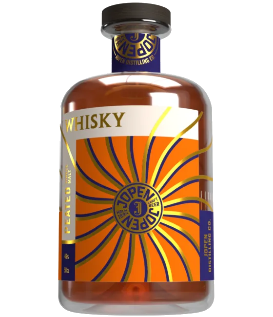 Jopen Peated Single Malt Whisky, fles bij slijterij t Bockje in Bathmen