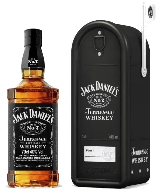 Jack Daniel’s Black Mailbox, fles bij slijterij t Bockje in Bathmen