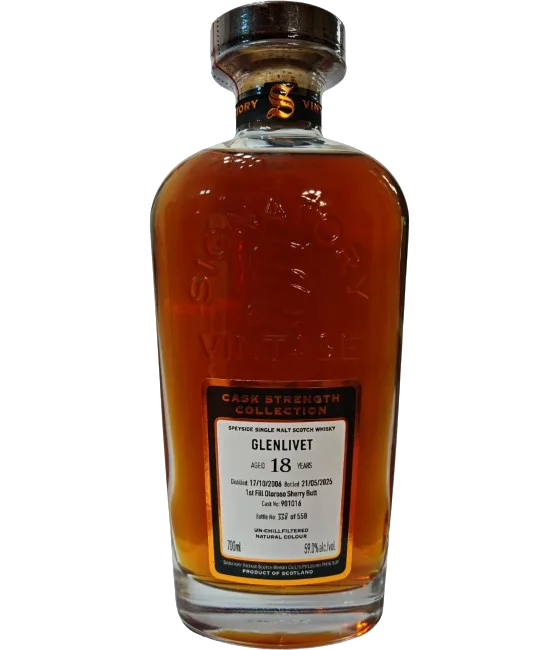 Signatory Cask Strength Collection Glenlivet 18 Years Old #901016, fles bij slijterij t Bockje in Bathmen