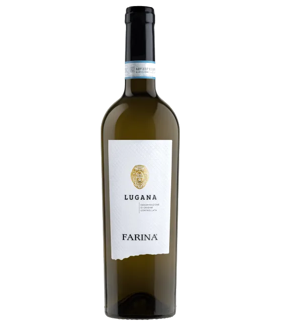 Farina Lugana, fles bij slijterij t Bockje in Bathmen