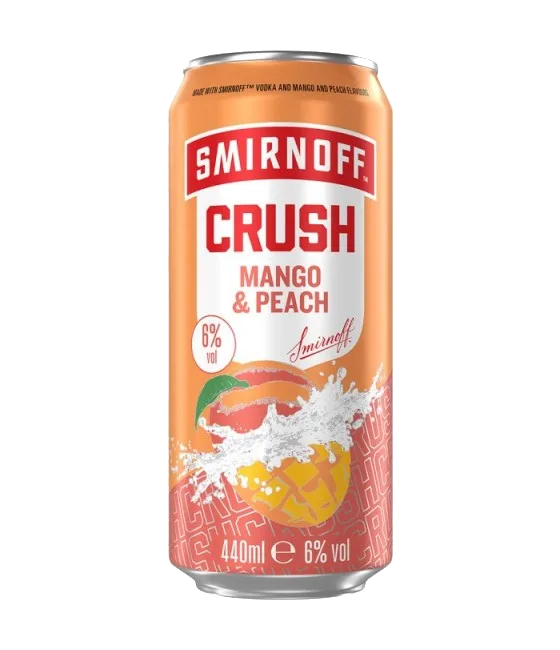 Smirnoff Crush Mango & Peach, fles bij slijterij t Bockje in Bathmen