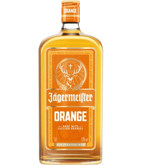Jägermeister Orange, fles bij slijterij t Bockje in Bathmen