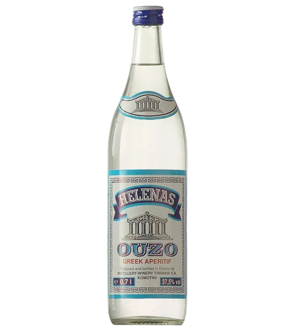 Helenas Ouzo, fles bij slijterij t Bockje in Bathmen
