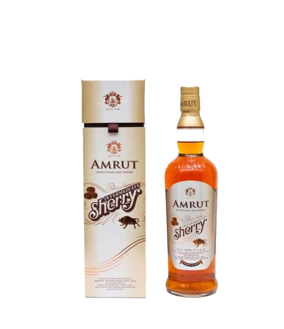 Amrut Intermediate Sherry, fles bij slijterij t Bockje in Bathmen