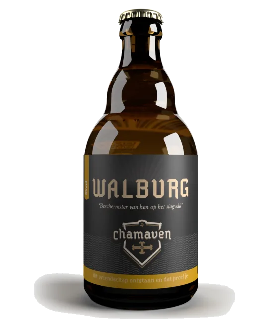 Brouwerij Chamaven Walburg Blond, fles bij slijterij t Bockje in Bathmen
