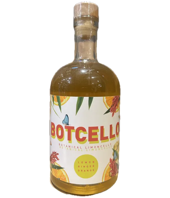 Botcello Citroen Gember Sinaasappel Botanische Limoncello, fles bij slijterij t Bockje in Bathmen