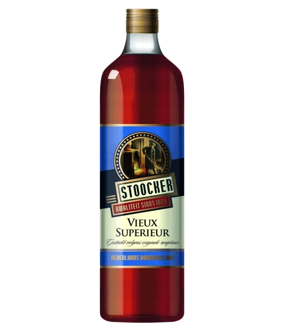 Stoocker Vieux, fles bij slijterij t Bockje in Bathmen