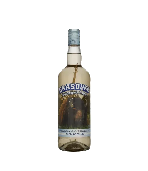 Grasovka Bison Brand Vodka, fles bij slijterij t Bockje in Bathmen