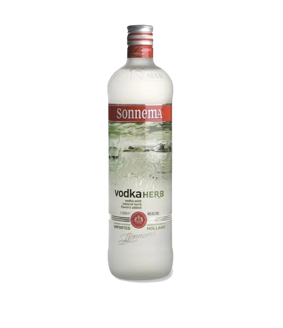 Sonnema Vodka Herb, fles bij slijterij t Bockje in Bathmen
