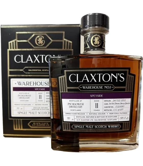 Claxton’s Warehouse No.1 Inchgower 11 YO Speyside, fles bij slijterij t Bockje in Bathmen