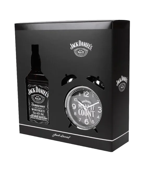 Jack Daniel’s Geschenkverpakking met Klok, fles bij slijterij t Bockje in Bathmen