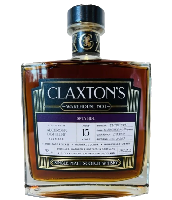 Claxton’s Warehouse No.1 Auchroisk 15 YO Speyside, fles bij slijterij t Bockje in Bathmen