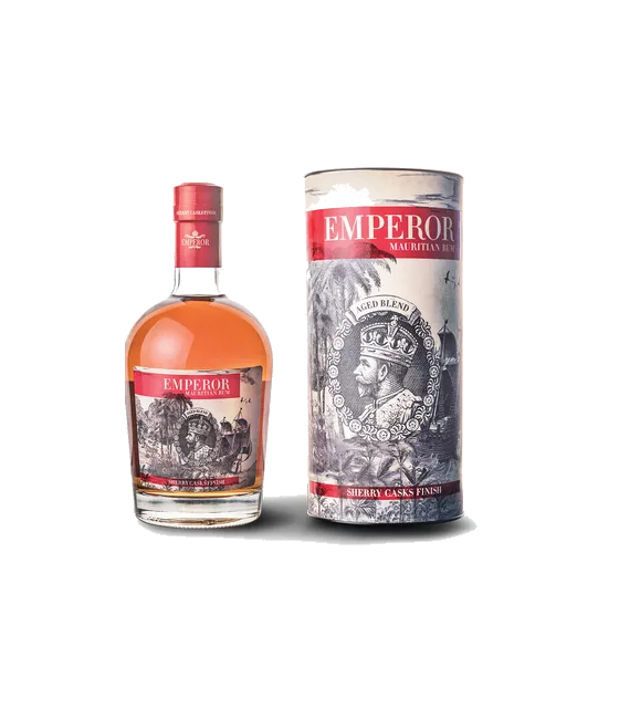 Rum Emperor Sherry (Mauritius), fles bij slijterij t Bockje in Bathmen