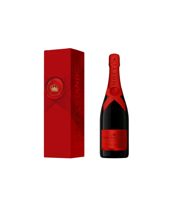 Moët&Chandon Impérial giftbox Holiday Season 2025 limited edition rood, fles bij slijterij t Bockje in Bathmen
