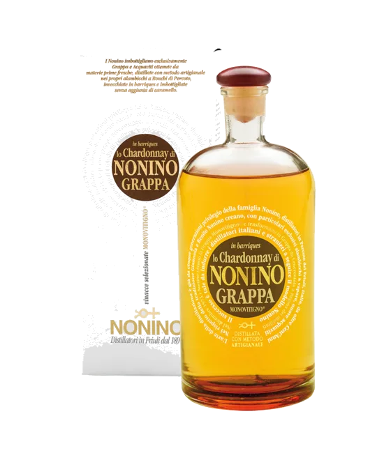 Nonino Grappa Chardonnay Barrique, fles bij slijterij t Bockje in Bathmen