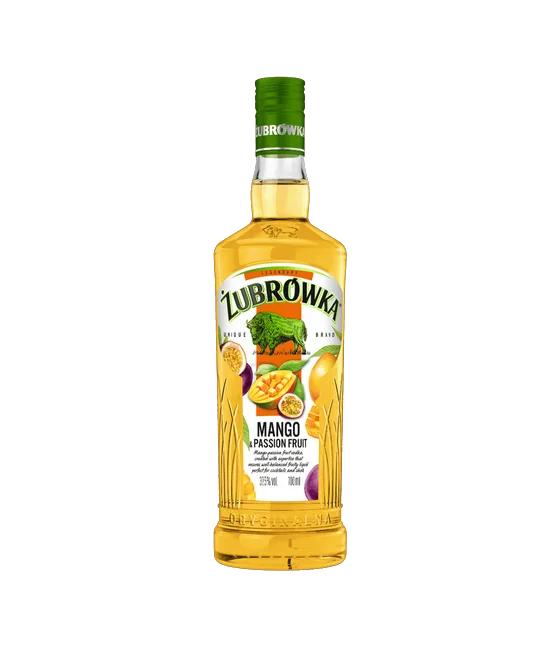 Zubrowka Mango & Passionfruit Wodka, fles bij slijterij t Bockje in Bathmen