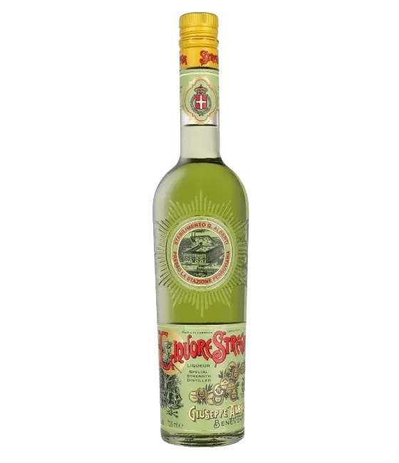Liquore Strega Green, fles bij slijterij t Bockje in Bathmen