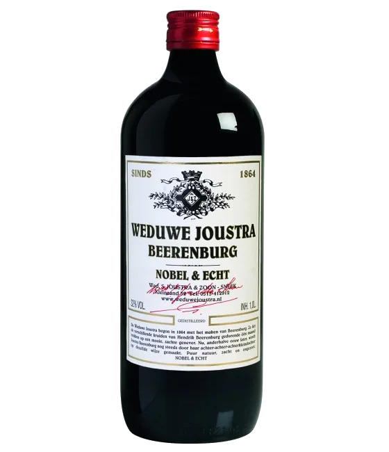 Weduwe Joustra Beerenburg, fles bij slijterij t Bockje in Bathmen