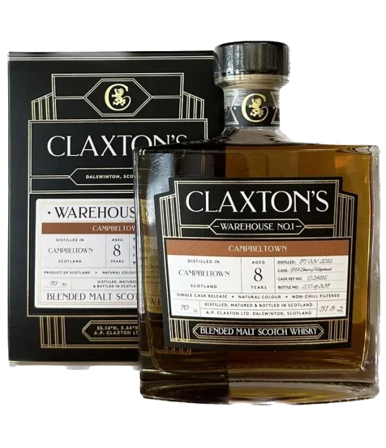 Claxton’s Campbeltown 8 Years Old, fles bij slijterij t Bockje in Bathmen
