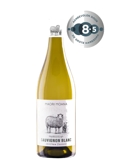 Maori Moana Sauvignon Blanc, fles bij slijterij t Bockje in Bathmen