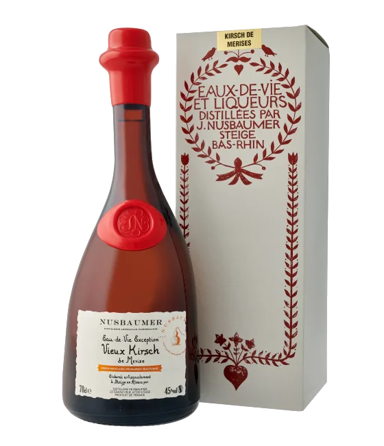 Nusbaumer Exception Kirsch de Merise, fles bij slijterij t Bockje in Bathmen
