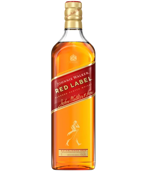 Johnnie Walker Red Label, fles bij slijterij t Bockje in Bathmen