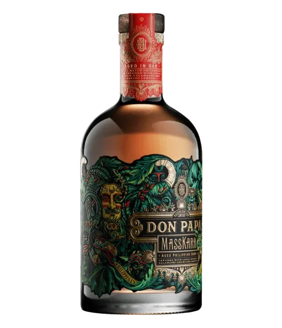 Don Papa Masskara, fles bij slijterij t Bockje in Bathmen