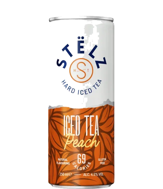 Stëlz Hard Seltzer Iced Tea Peach, fles bij slijterij t Bockje in Bathmen