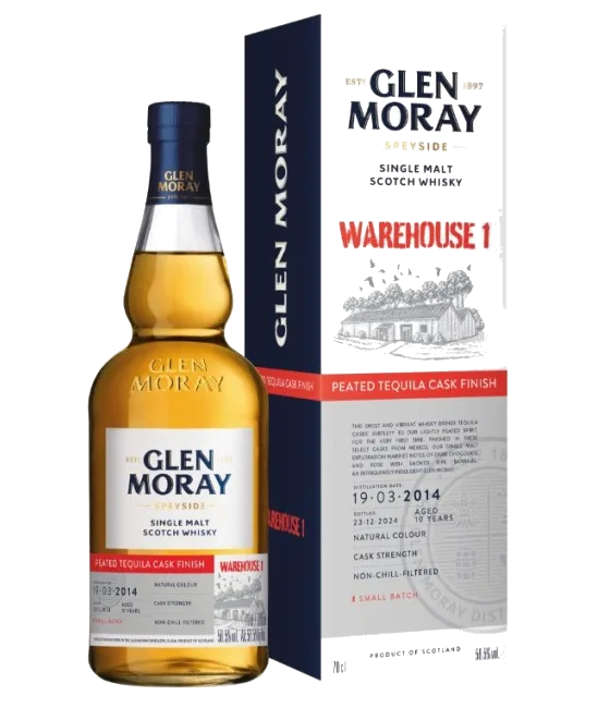 Glen Moray Warehouse 1 Peated Tequila Cask Finish, fles bij slijterij t Bockje in Bathmen
