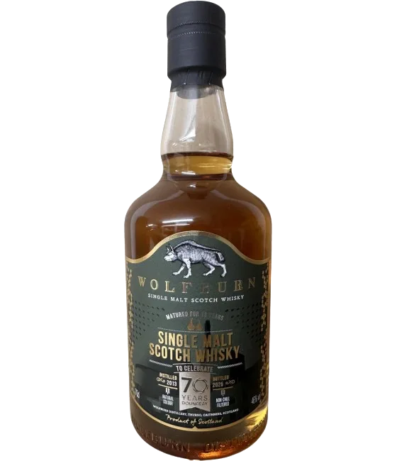 Wolfburn 12 Years Old 2013 Dounreay 70th Anniversary, fles bij slijterij t Bockje in Bathmen