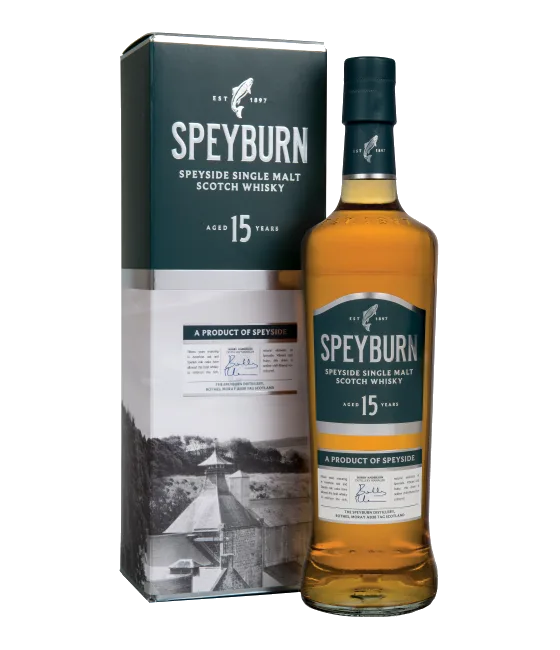 Speyburn 15 Years Old Speyside Single Malt Whisky, fles bij slijterij t Bockje in Bathmen
