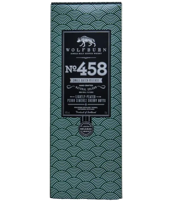 Wolfburn Small Batch Release No. 458 Peated PX, fles bij slijterij t Bockje in Bathmen