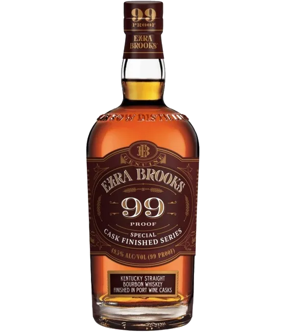 Ezra Brooks 99 Proof Port Finish, fles bij slijterij t Bockje in Bathmen