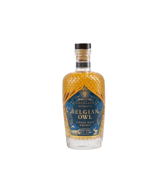 Belgian Owl Evolution Single Malt Whisky, fles bij slijterij t Bockje in Bathmen