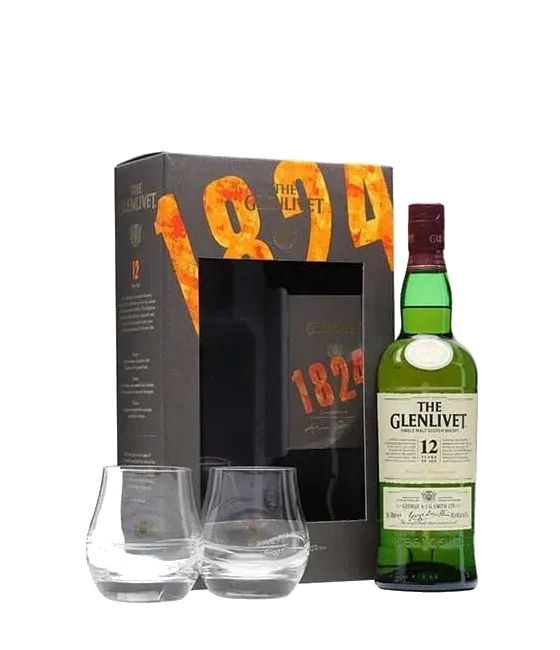The Glenlivet 1824 12 Years Old Gift Set 70cl met 2 Glazen, fles bij slijterij t Bockje in Bathmen