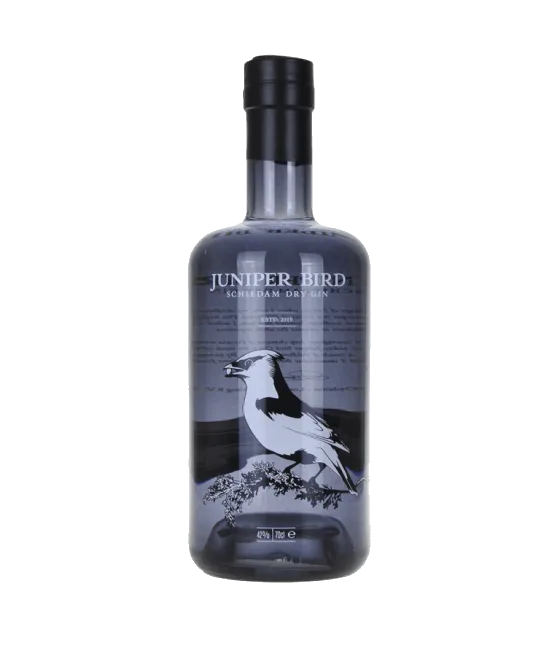 Juniper Bird Dry Gin, fles bij slijterij t Bockje in Bathmen