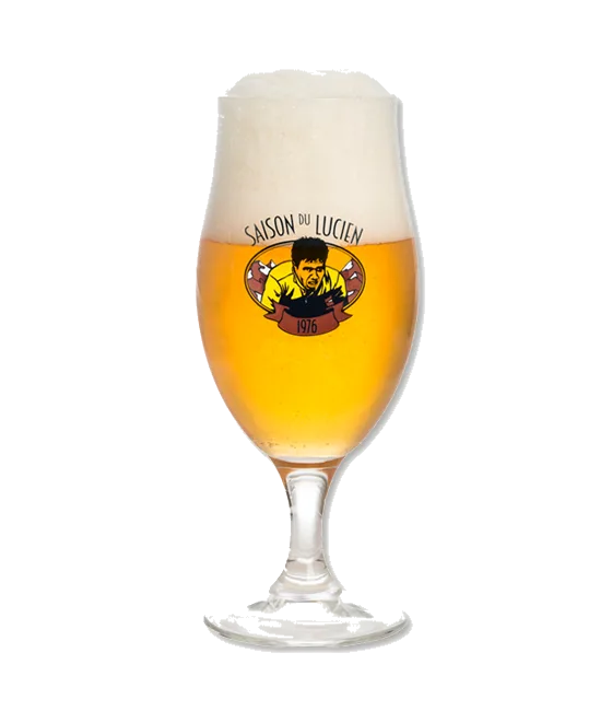 Saison Du Lucien Bierglas Op Voet, fles bij slijterij t Bockje in Bathmen