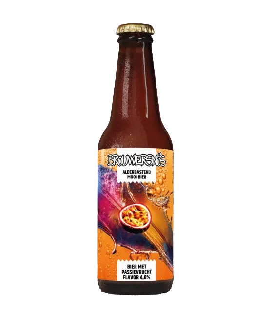 Brouwersnös Fruitbier Passievrucht, fles bij slijterij t Bockje in Bathmen