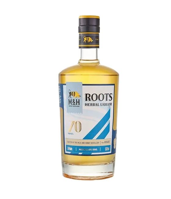 M&H Roots Herbal Liqueur, fles bij slijterij t Bockje in Bathmen