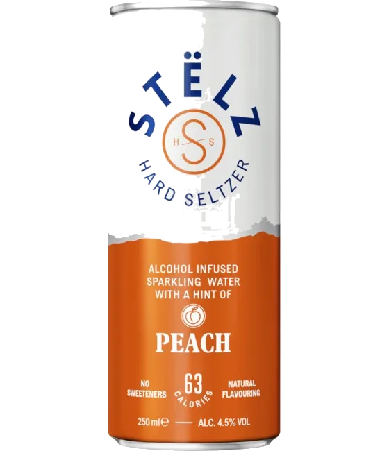 Stëlz Hard Seltzer Peach, fles bij slijterij t Bockje in Bathmen