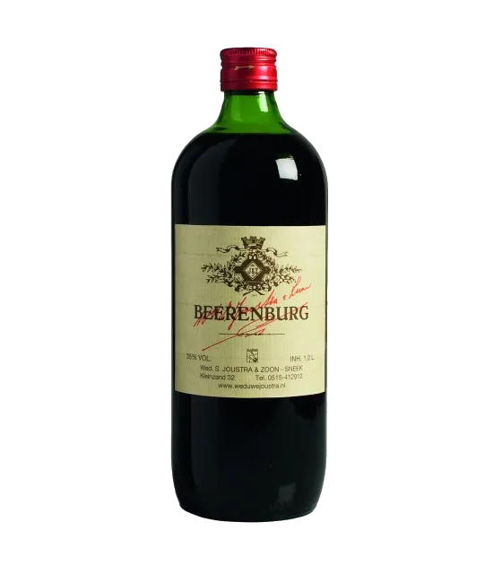 Weduwe Joustra Beerenburg 35%, fles bij slijterij t Bockje in Bathmen