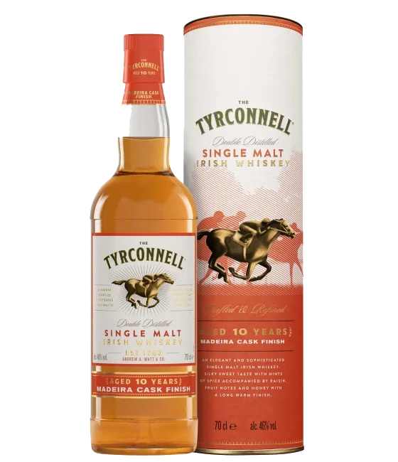 Tyrconnell Kilbeggan 10 Years Old Irish Single Malt Whiskey Madeira Cask, fles bij slijterij t Bockje in Bathmen