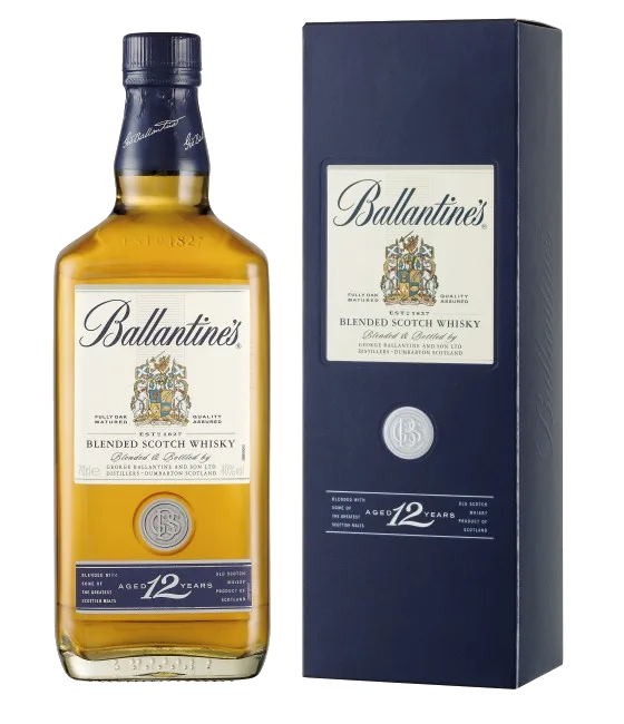 Ballantine’s Scotch Whisky 12 Years Old, fles bij slijterij t Bockje in Bathmen
