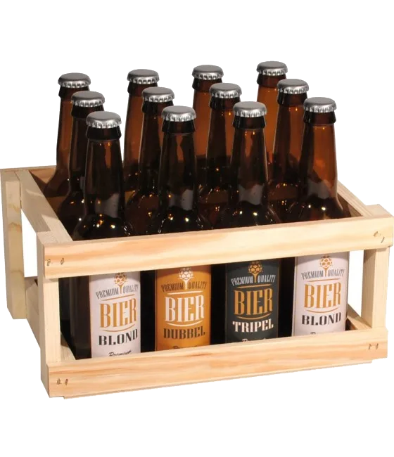 Bierkratje Laag Model 12 Fles Leeg, fles bij slijterij t Bockje in Bathmen