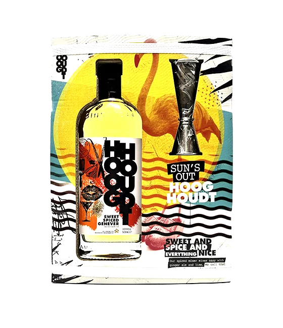 Hooghoudt Sweet Spiced Genever Geschenk met barmaatje, fles bij slijterij t Bockje in Bathmen