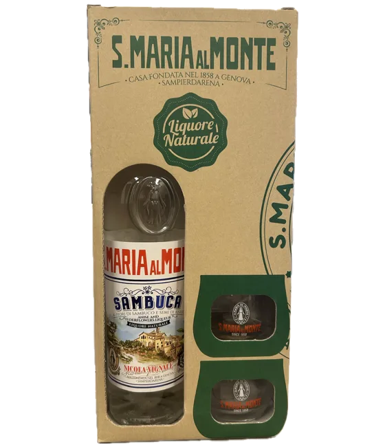 Santa Maria al Monte Sambuca Giftbox, fles bij slijterij t Bockje in Bathmen